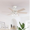 image:imageHunter Fonthill Indoor Ceiling Fan With Light Remote 52inch Fresh White Fast Install 6speeds Brushed NickelFresh White