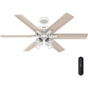 image:imageHunter Fonthill Indoor Ceiling Fan With Light Remote 52inch Fresh White Fast Install 6speeds Brushed NickelFresh White