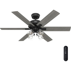 image:imageHunter Fonthill Indoor Ceiling Fan With Light Remote 52inch Fresh White Fast Install 6speeds Brushed NickelMatte Black