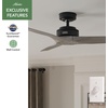 image:imageHunter 52 inch IndoorOutdoor Ceiling Fan and Wall Control Woodfield Matte Black Ceiling Fan 3 Speed WhisperWind Motor 51415 for Patios Bedrooms or Living Rooms