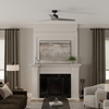 image:imageHunter 52 inch IndoorOutdoor Ceiling Fan and Wall Control Woodfield Matte Black Ceiling Fan 3 Speed WhisperWind Motor 51415 for Patios Bedrooms or Living Rooms