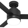 image:imageHunter Fan 44 Inch Casual Matte Black Finish Outdoor Ceiling Fan With LED Light Kit and Remote Control Renewed