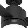 image:imageHunter Fan 44 Inch Casual Matte Black Finish Outdoor Ceiling Fan With LED Light Kit and Remote Control Renewed
