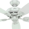 image:imageHunter Fan 48 inch Outdoor Damp Rated Ceiling Fan in White with 5 White Plastic Blades Renewed