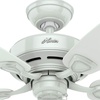 image:imageHunter Fan 48 inch Outdoor Damp Rated Ceiling Fan in White with 5 White Plastic Blades Renewed