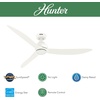 image:imageHunter Fan Outdoor or Indoor Ceiling Fan 60 in Matte White Ceiling Fan with Remote and No Light for Patios Living Room Bedroom Garage 3 Blades Renewed