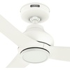 image:imageHunter Fan Outdoor or Indoor Ceiling Fan 60 in Matte White Ceiling Fan with Remote and No Light for Patios Living Room Bedroom Garage 3 Blades Renewed
