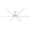 image:imageHunter Fan 60 inch Ceiling Fan with Light Outdoor or Indoor White Ceiling Fan for Porch Living Room Office Kitchen Garage 6 Blades Renewed