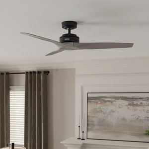 image:imageHunter 52 inch IndoorOutdoor Ceiling Fan and Wall Control Woodfield Matte Black Ceiling Fan 3 Speed WhisperWind Motor 51415 for Patios Bedrooms or Living Rooms