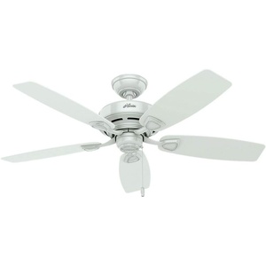 image:imageHunter Fan 48 inch Outdoor Damp Rated Ceiling Fan in White with 5 White Plastic Blades Renewed