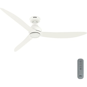 image:imageHunter Fan Outdoor or Indoor Ceiling Fan 60 in Matte White Ceiling Fan with Remote and No Light for Patios Living Room Bedroom Garage 3 Blades Renewed