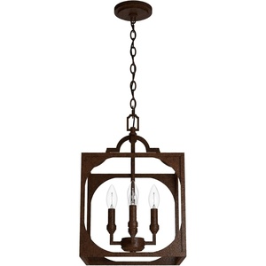 image:imageHunter  Highland Hill 4Light Textured Rust Medium Size Pendant Light Dimmable Formal Style Lantern Shaped for Bedrooms Kitchens Dining Living Rooms  19980
