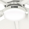 image:imageHunter  Tropic View IndoorOutdoor Ceiling Fan With Light Wall Control 52inch Coastalstyle 6speed DC Motor for porches patios sunrooms bathrooms Matte WhiteMatte White