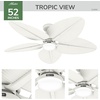 image:imageHunter  Tropic View IndoorOutdoor Ceiling Fan With Light Wall Control 52inch Coastalstyle 6speed DC Motor for porches patios sunrooms bathrooms Matte WhiteMatte White