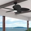 image:imageHunter  Tropic View IndoorOutdoor Ceiling Fan With Light Wall Control 52inch Coastalstyle 6speed DC Motor for porches patios sunrooms bathrooms Matte WhiteMatte Black