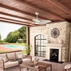 image:imageHunter  Tropic View IndoorOutdoor Ceiling Fan With Light Wall Control 52inch Coastalstyle 6speed DC Motor for porches patios sunrooms bathrooms Matte WhiteMatte White