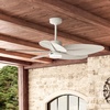 image:imageHunter  Tropic View IndoorOutdoor Ceiling Fan With Light Wall Control 52inch Coastalstyle 6speed DC Motor for porches patios sunrooms bathrooms Matte WhiteMatte White