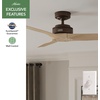 image:imageHunter 52 inch IndoorOutdoor Ceiling Fan and Wall Control Woodfield Matte Bronze Ceiling Fan 3 Speed WhisperWind Motor 51417 for Patios Bedrooms or Living Rooms