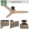 image:imageHunter 52 inch IndoorOutdoor Ceiling Fan and Wall Control Woodfield Matte Bronze Ceiling Fan 3 Speed WhisperWind Motor 51417 for Patios Bedrooms or Living Rooms