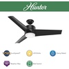 image:imageHunter Fan 54 inch Ceiling Fan with Light Outdoor or Indoor Black Ceiling Fan for Porch Living Room Office Kitchen Garage 3 Blades Renewed
