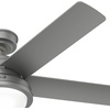 image:imageHunter Fan Outdoor or Indoor Ceiling Fan 52 in Matte Silver Ceiling Fan with Light for Patios Living Room Bedroom Garage 5 Blades Renewed
