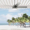 image:imageHunter Fan Outdoor or Indoor Ceiling Fan 52 in Matte Silver Ceiling Fan with Light for Patios Living Room Bedroom Garage 5 Blades Renewed