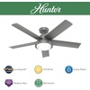 image:imageHunter Fan Outdoor or Indoor Ceiling Fan 52 in Matte Silver Ceiling Fan with Light for Patios Living Room Bedroom Garage 5 Blades Renewed