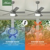 image:imageHunter Fan Outdoor or Indoor Ceiling Fan 52 in Matte Silver Ceiling Fan with Light for Patios Living Room Bedroom Garage 5 Blades Renewed
