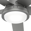 image:imageHunter Fan Outdoor or Indoor Ceiling Fan 52 in Matte Silver Ceiling Fan with Light for Patios Living Room Bedroom Garage 5 Blades Renewed