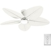 image:imageHunter  Tropic View IndoorOutdoor Ceiling Fan With Light Wall Control 52inch Coastalstyle 6speed DC Motor for porches patios sunrooms bathrooms Matte WhiteMatte White