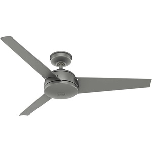 image:imageHunter Fan 52 inch Contemporary Matte Silver Outdoor Ceiling Fan with 3 Blades Renewed