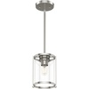 image:imageHunter  Astwood 1Light Matte Black Mini Pendant Light Dimmable Caged Style Cylinder Shaped for Bedrooms Kitchens Dining Living Rooms  19005Polished Nickel Finish