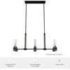 image:imageHunter  River Mill 6Light Rustic Iron Rustic Style LinearShaped Dimmable Large Chandelier for Bedrooms Kitchens Dining Living Rooms  19470