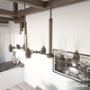 image:imageHunter  River Mill 6Light Rustic Iron Rustic Style LinearShaped Dimmable Large Chandelier for Bedrooms Kitchens Dining Living Rooms  19470