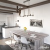 image:imageHunter  River Mill 6Light Rustic Iron Rustic Style LinearShaped Dimmable Large Chandelier for Bedrooms Kitchens Dining Living Rooms  19470