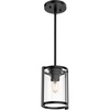 image:imageHunter  Astwood 1Light Matte Black Mini Pendant Light Dimmable Caged Style Cylinder Shaped for Bedrooms Kitchens Dining Living Rooms  19005Matte Black Finish