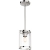 image:imageHunter  Astwood 1Light Matte Black Mini Pendant Light Dimmable Caged Style Cylinder Shaped for Bedrooms Kitchens Dining Living Rooms  19005Polished Nickel Finish