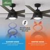 image:imageHunter 52 inch Indoor Ceiling Fan with LED Light and Remote Control  Black Ceiling Fan Standard Mount 5 Blades For Bedroom Living Room or Kitchen Quiet  Burroughs 52422 Matte BlackMatte Black