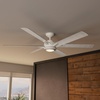 image:imageCasablanca Fan 65 Inch White IndoorOutdoor Ceiling fan with Light and Remote for Porch Living Room Office Kitchen Renewed