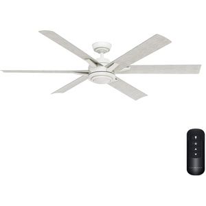 image:imageCasablanca Fan 65 Inch White IndoorOutdoor Ceiling fan with Light and Remote for Porch Living Room Office Kitchen Renewed