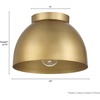 image:imageHunter  Erling 1Light Small Flush Mount Light Dimmable Modern Style Dome Shaped for Bedrooms Kitchens Dining Living Rooms Bathrooms Matte BlackLuxe Gold