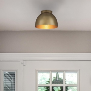 image:imageHunter  Erling 1Light Small Flush Mount Light Dimmable Modern Style Dome Shaped for Bedrooms Kitchens Dining Living Rooms Bathrooms Matte BlackLuxe Gold