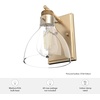 image:imageHunter  Van Nuys 1Light Alturas Gold Medium Size Sconce Light Dimmable Transitional Style for Bedrooms Kitchens Foyers Bathrooms  19299