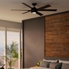image:imageCasablanca Fan 65 inch Ceiling Fan with Light and Remote Outdoor or Indoor Matte Black Ceiling Fan for Porch Living Room Office Kitchen Garage 6 Blades Renewed