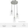 image:imageHunter  Lochemeade 3Light Brushed Nickel Small Cluster Light Dimmable Modern Style Round Shaped for Bedrooms Kitchens Dining Living Rooms  19718