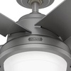 image:imageHunter Fan 44 inch Matte Silver IndoorOutdoor Ceiling Fan with Lights and Pull Chains for Living Room Bedroom Farmhouse Porch Kitchen Renewed