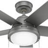 image:imageHunter Fan 44 inch Matte Silver IndoorOutdoor Ceiling Fan with Lights and Pull Chains for Living Room Bedroom Farmhouse Porch Kitchen Renewed