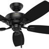 image:imageHunter Fan 48 inch Outdoor Damp Rated Ceiling Fan in White with 5 White Plastic Blades Renewed Matte Black