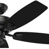 image:imageHunter Fan 48 inch Outdoor Damp Rated Ceiling Fan in White with 5 White Plastic Blades Renewed Matte Black