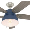 image:imageHunter Fan 52 inch Indigo Blue Indoor  Outdoor Ceiling Fan with Light and Pull Chain for Patios Living Room Bedroom Renewed